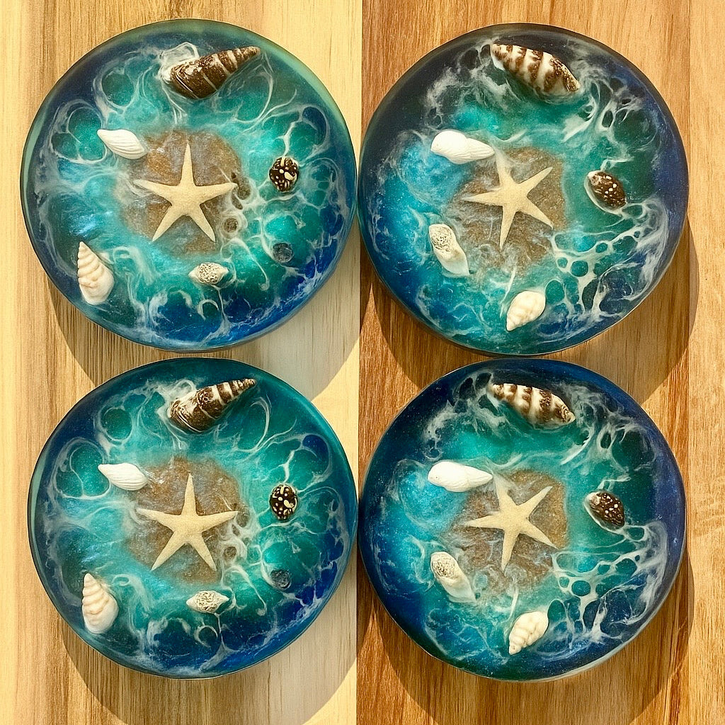 4 Dessous de verre Océan