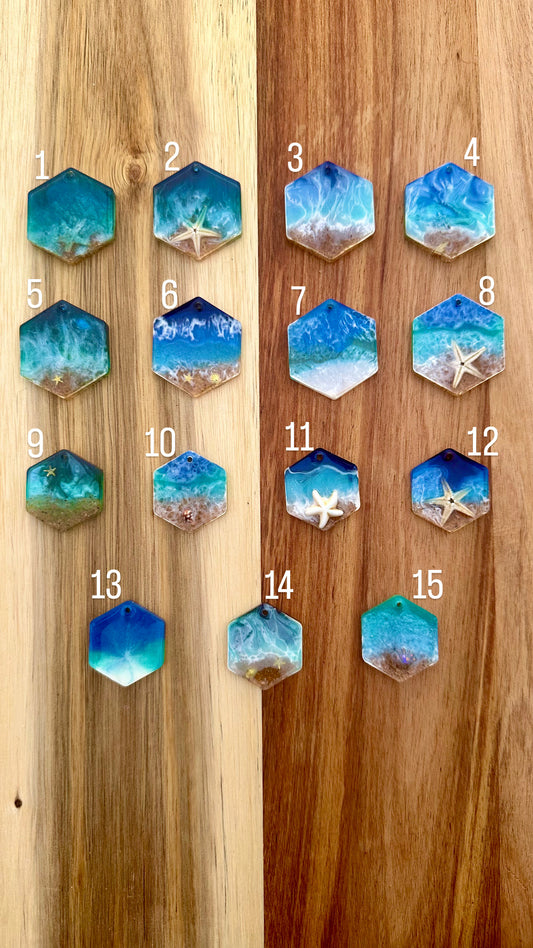 Médaille Hexagonale effet mer