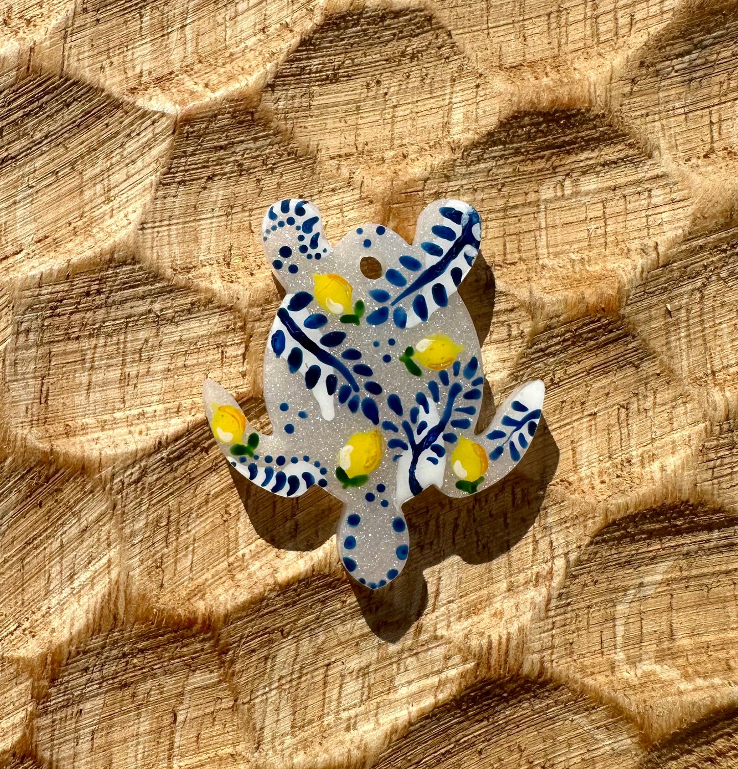 Médaille tortue Méditerranée Citron