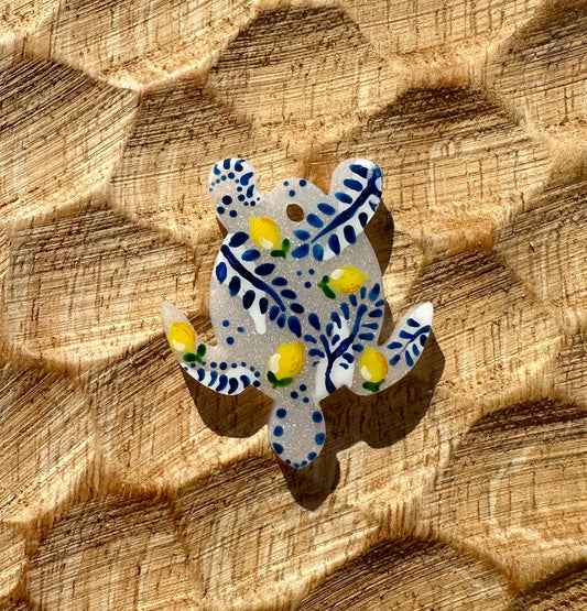 Médaille tortue Méditerranée Citron